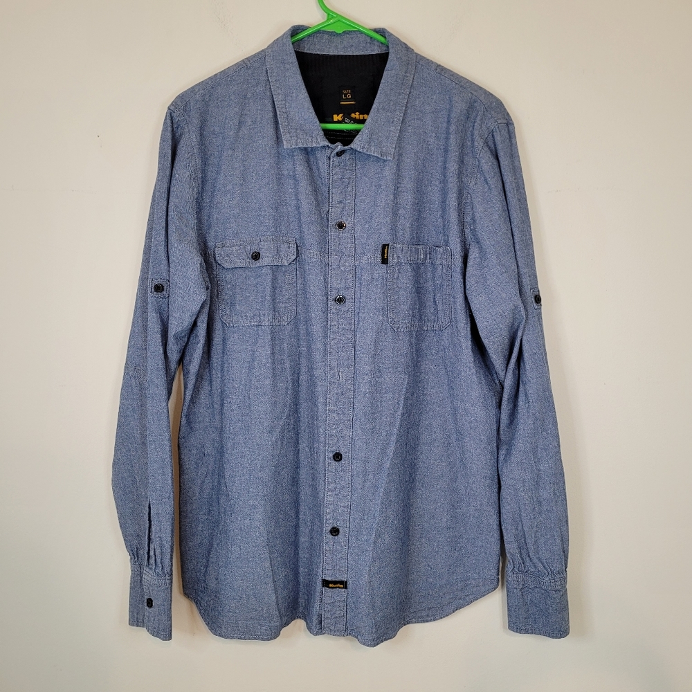 Katin Men's Blue Long Sleeve Button Up Shirt Size L